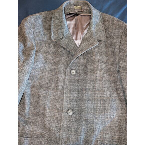 Vintage Thorobred Wool Overcoat Grodins  Skinner Satin Rayon Lining 48 - Picture 3 of 10